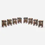 Thorsten Passfeld, Stools, set of eight (from Play with the Big), 2006, acrylic, wood