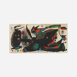 Plate from Escultor Suite by Joan Miró, 1974, lithograph in colors on Guarro, sold Jul 2022