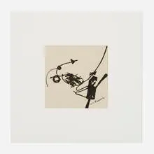 Struttura Grafica (Graphic Structure) by Claire Falkenstein, c. 1955, collagraph, sold Jul 2022