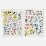 Andy Warhol, Happy Butterfly Days, 1955, offset lithograph with extensive hand-coloring