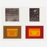 Folio I / Folder 11; Folio II / Folder 20 (two works from the Formulation: Articulation portfolio) by Josef Albers, 1972, screenprint in colors, sold Jul 2022
