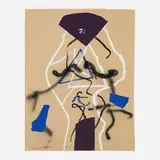 Emerson Woelffer, Untitled (Collage), 1989, collage and pigment on paper