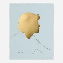 Prince Eagle by Elizabeth Peyton, 2001, gold stamp on bonded paper, sold Nov 2024