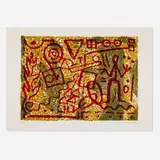 A. R. Penck, Stones and Shadows (from the Expedition to the Holyland portfolio), 1983, lithograph in colors