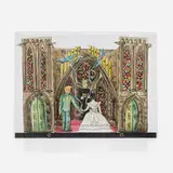 Red Grooms, Lysiane and Red's Wedding Invitation, 1987, 3D lithograph in colors on BFK Rives in acrylic case