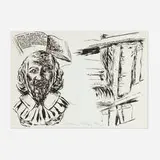 Raymond Pettibon, Untitled (Inside the Bookcase), 2007, lithograph on Somerset