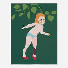 Joffe Chantal, Vita, 2010, screenprint in colors on green paper