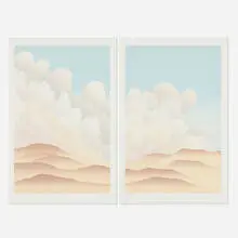 Prairie Bluffs (diptych) by Jim Boutwell, screenprint in colors, sold Nov 2024