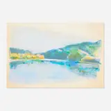 Wolf Kahn, View from the Hinsdale Bridge, 1984, lithograph in colors