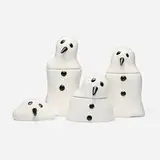Marcel Dzama, Melting Snowman Canisters set, 2005, glazed ceramic