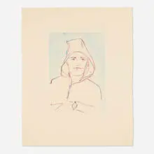 Sophie by Thomas Schütte, 2005, etching in colors on Somerset, sold Nov 2024