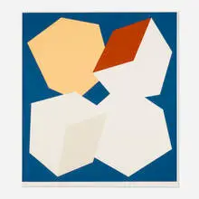 Charles Hinman, Untitled III, 1976, screenprint in colors with embossing