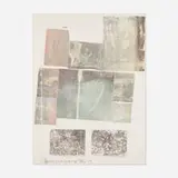 Robert Rauschenberg, People Have Enough Trouble Without Being Intimidated by an Artichoke, 1979, offset lithograph in colors on fabric collaged on paper