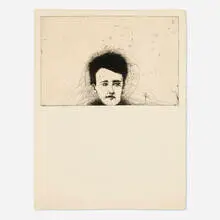 Jim Dine, Rimbaud, Cool Impudence on His Part, 1973, drypoint on Auvergne handmade