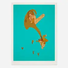 Inka Essenhigh, Flush & Aqua (from the Exit 99 portfolio), 1999, screenprint in colors