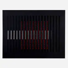 John Goodyear, Two-Sided Movement (from the New York International portfolio), 1965, screenprint on plastic with plastic cutout overlay