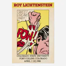 Roy Lichtenstein, Colorado State University exhibition poster, 1982, screenprint in colors