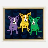 George Rodrigue, Mardi Gras Dogs, 1993, screenprint in colors