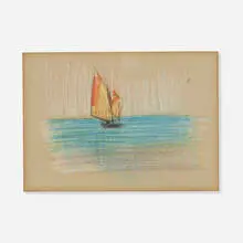 Arthur Beecher Carles, Sailboat, No. 154, pastel on paper