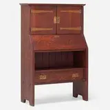 Rare drop-front desk by Gustav Stickley, sold Oct 2022