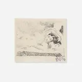 Earl Horter, Reclining Nude, charcoal and graphite on paper
