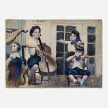 Harry Zitter, Musicians, oil on canvas board