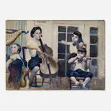 Harry Zitter, Musicians, oil on canvas board