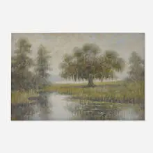Alexander Drysdale, Louisiana Bayou Scene, pastel on paper