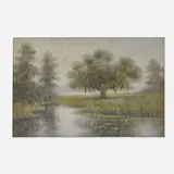 Alexander Drysdale, Louisiana Bayou Scene, pastel on paper