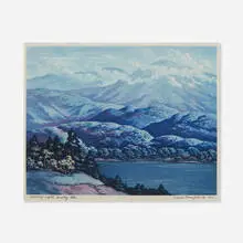 F. Leslie Thompson, Morning Light, Smoky Mountains, 1940, etching and aquatint in colors