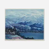 F. Leslie Thompson, Morning Light, Smoky Mountains, 1940, etching and aquatint in colors
