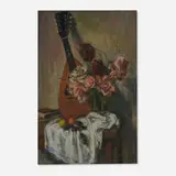 Louis Ritman, Still Life of Mandolin and Rose Bouquet