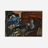 Auguste Chabaud, At the Café, oil on board laid to canvas