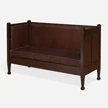 Rare settee, model 052 variant by Roycroft, sold Oct 2022