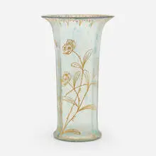 Delphi vase by Loetz, c. 1899, hand-blown glass, gilt enamel, sold Oct 2022