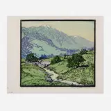 Frances Gearhart, After the First Rains, c. 1925, woodcut in colors