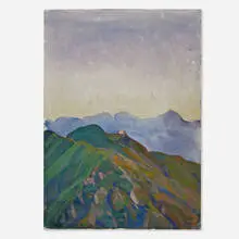 Pinnacle Night by Margaret Jordan Patterson, 1920, watercolor and pencil on paper, sold Oct 2022