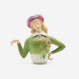 Aesthetic (Patience) teapot and cover by James Hadley for Royal Worcester Porcelain Company, sold Oct 2022