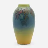 Painted Mat vase with stylized flowers by Margaret Helen McDonald for Rookwood Pottery, 1922, glazed ceramic, sold Oct 2022