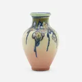 Decorated Mat vase with weeping cherry blossoms by attribution for Rookwood Pottery Elizabeth N. Lincoln, sold Oct 2022