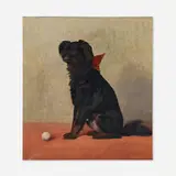 Carl Franz Bauer, Dog and Ball, oil on canvas
