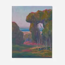 William Dorsey, Shoreline and Trees at Sunset, oil on canvas