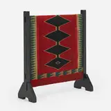 Navajo fire screen, model 104 by Gustav Stickley, c. 1902, oak, wool, sold Oct 2022