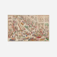 Ethel Spears, Marshall Field & Co., State Street (Chicago), ink and watercolor on paper