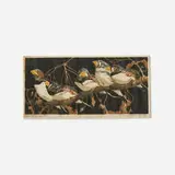 Norbertine Bresslern-Roth, Finches, woodcut in colors