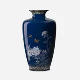 Hayashi Kodenji, Vase with butterflies and hydrangea