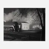 N&W Train No. 2 Meets B&O Train No. 5, Shenandoah Junction, Virginia by O. Winston Link, gelatin silver print, sold Feb 2021