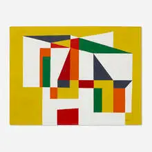 Cliff F. Harmon, Construction #1, 1951, oil on canvasboard