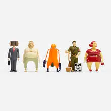 Tokion, NeoGraffiti Project 3D figures, set of five, 1999, vinyl, enameled aluminum