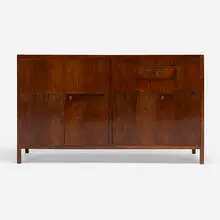 Brazilian, Stereo cabinet, c. 1960, rosewood, caning, brass